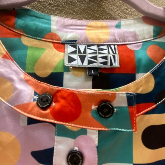 Dusen Dusen double button flower plaid shirt - Picture 3 of 4